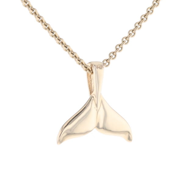 Whale Tail Necklaces Natural Gold Quartz and Nuggets Inlaid Pendant