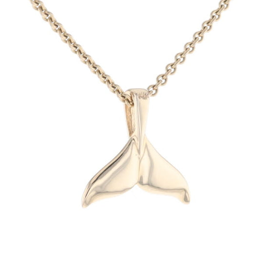 Whale Tail Necklaces Natural Gold Quartz and Nuggets Inlaid Pendant