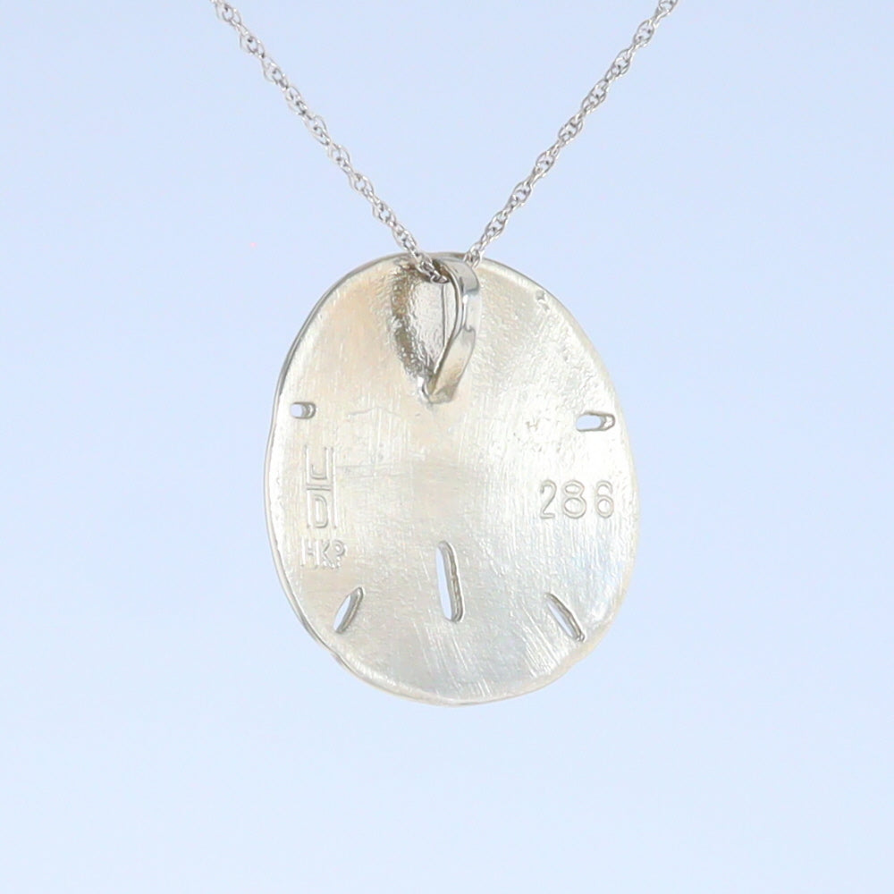 Opal Pendant Inlaid Realistic Sand Dollar Sea Life Design