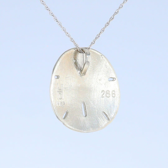 Opal Pendant Inlaid Realistic Sand Dollar Sea Life Design
