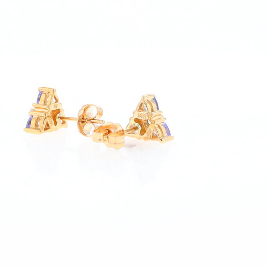 Triangle Trillion Tanzanite Stud Earrings