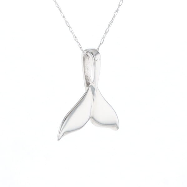 Whale Tail Pendant 14Kt Gold High Polish Realistically Designed