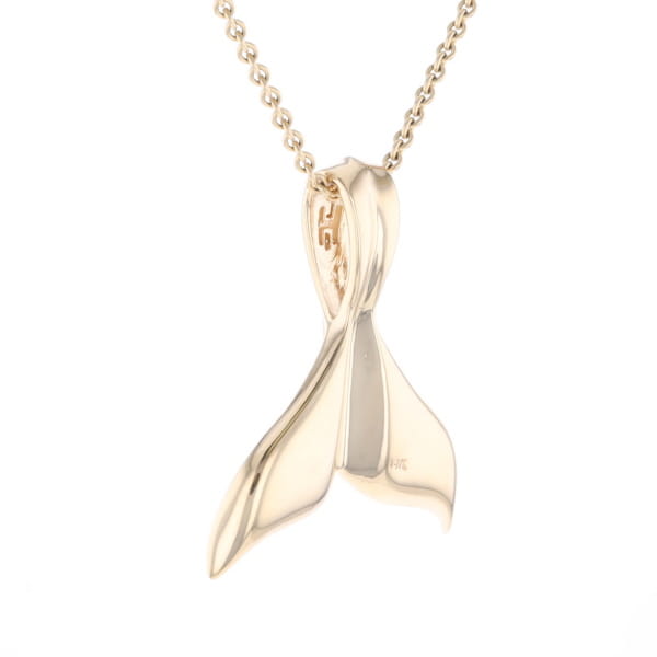 Whale Tail Natural Gold Nuggets Inlaid Pendant XL