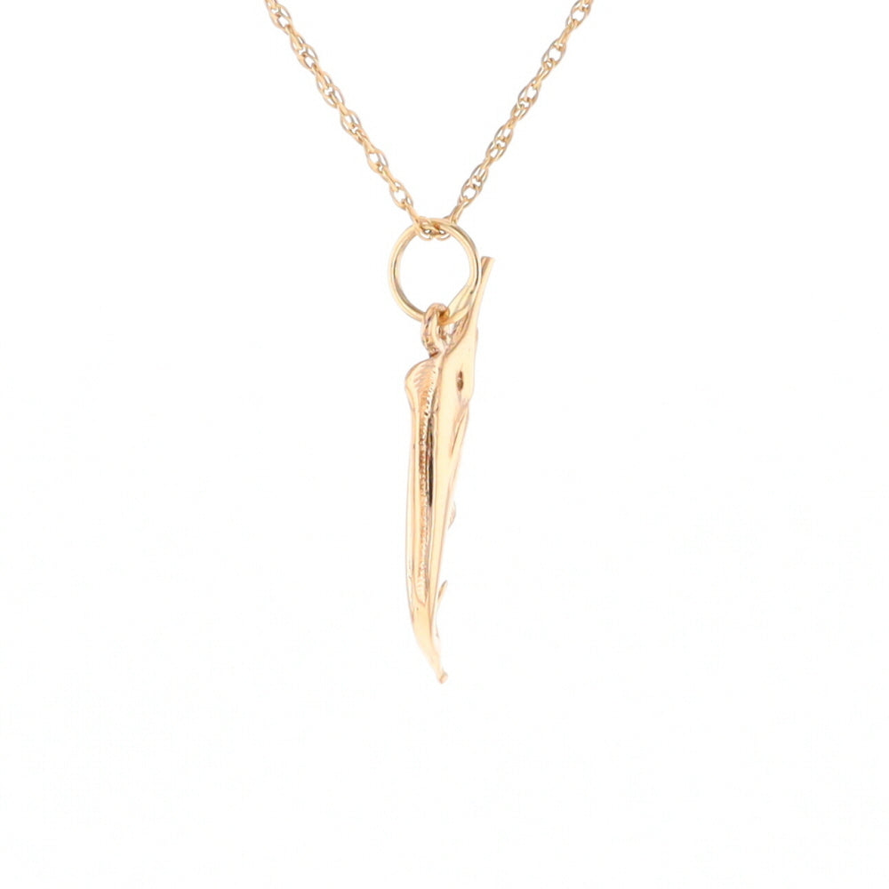 Yellow Gold Sailfish Pendant