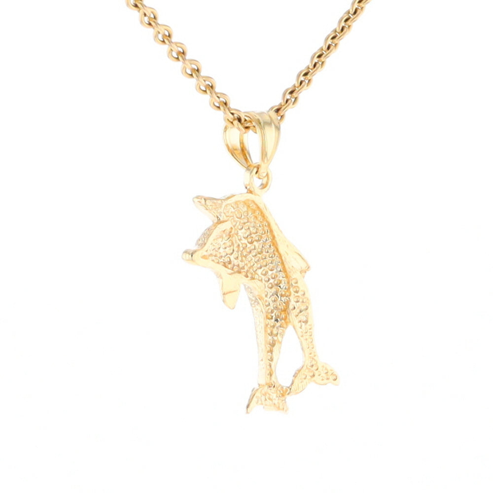 Textured Double Dolphin Pendant