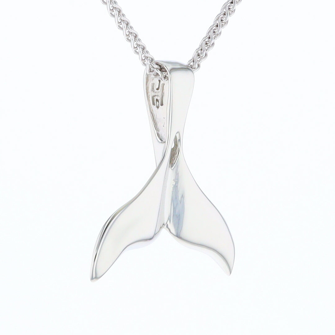 White Gold Whale Tail Pendant Natural Nuggets Inlaid Sea Life Pendant