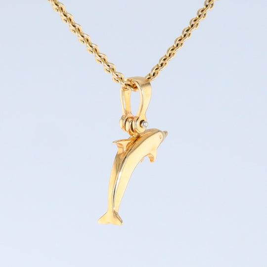 Opal Pendant Inlaid Realistic Dolphin Sea Life Design