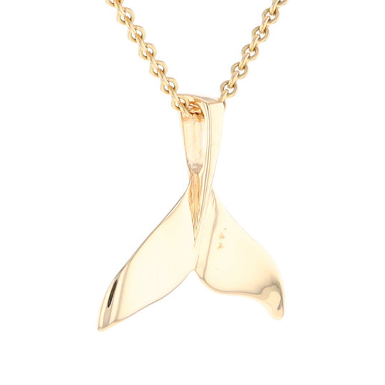 Whale Tail Pendant 14Kt Gold High Polish Realistically Designed