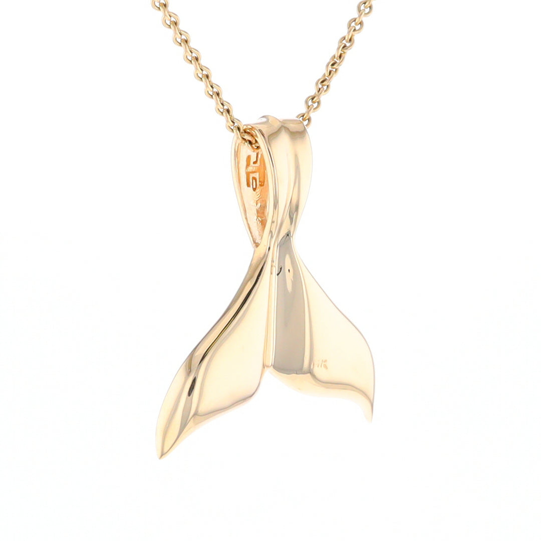 Whale Tail Necklaces Natural Gold Quartz and Nuggets Inlaid Pendant (G1)
