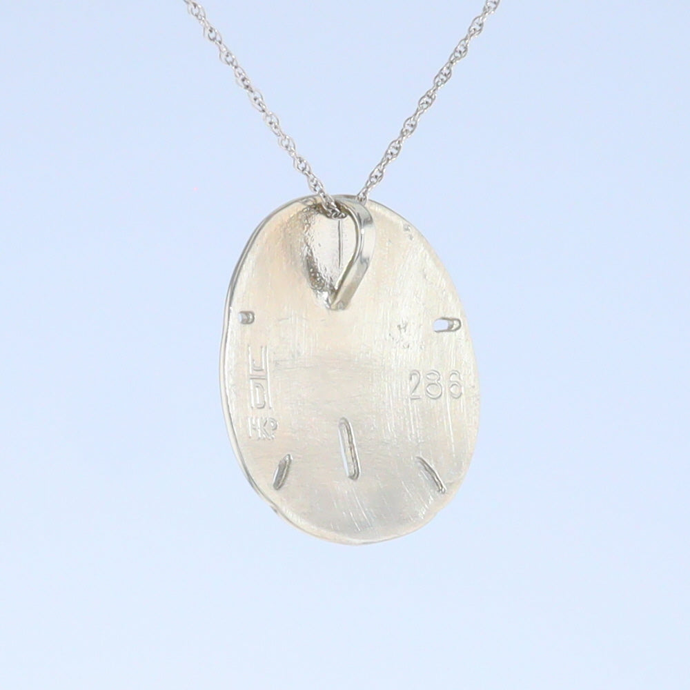 Opal Pendant Inlaid Realistic Sand Dollar Sea Life Design