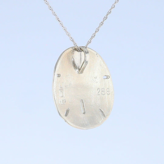 Opal Pendant Inlaid Realistic Sand Dollar Sea Life Design