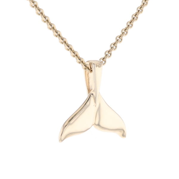 Whale Tail Necklaces Natural Gold Quartz and Nuggets Inlaid Pendant