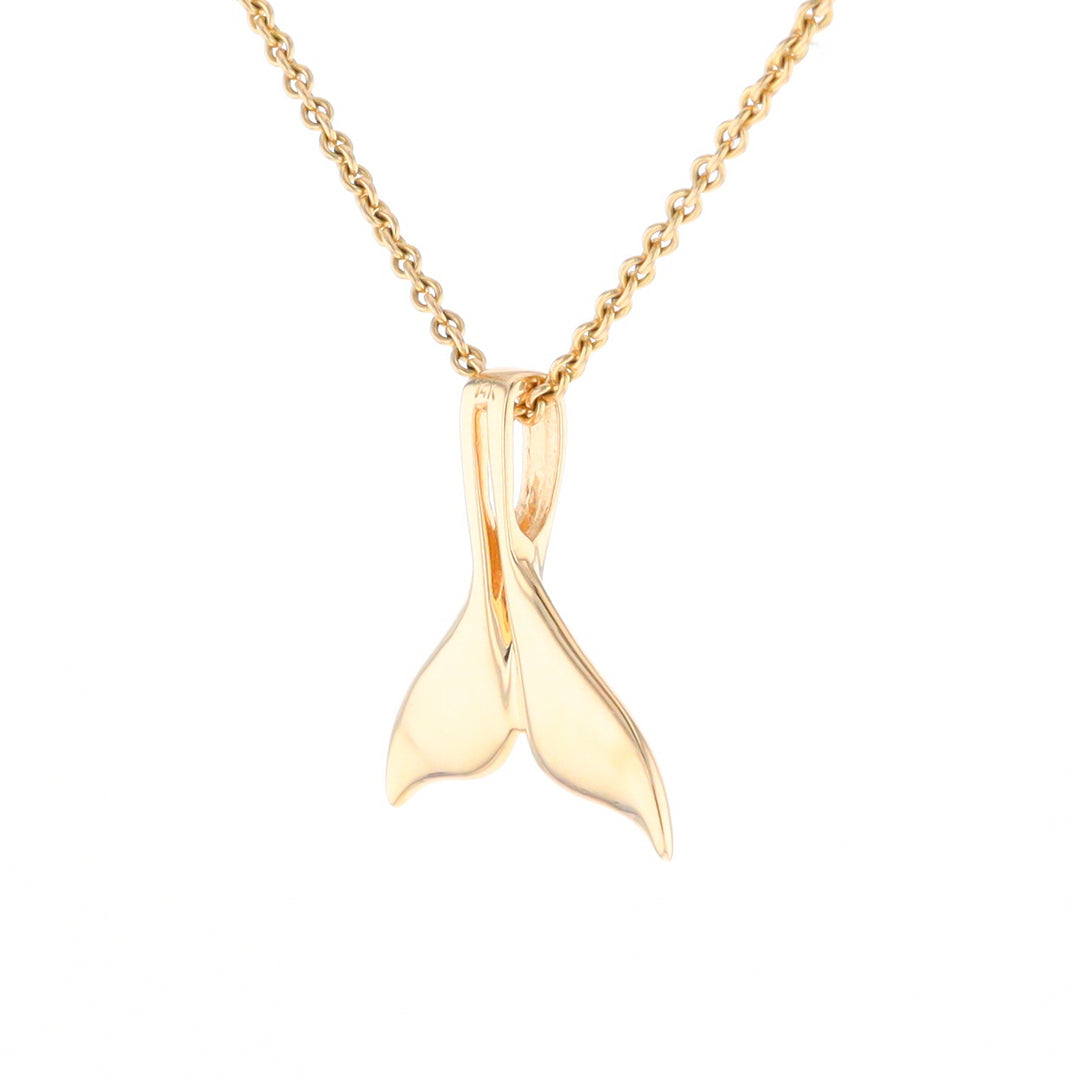 Whale Tail Necklaces Natural Gold Quartz and Nuggets Inlaid Pendant