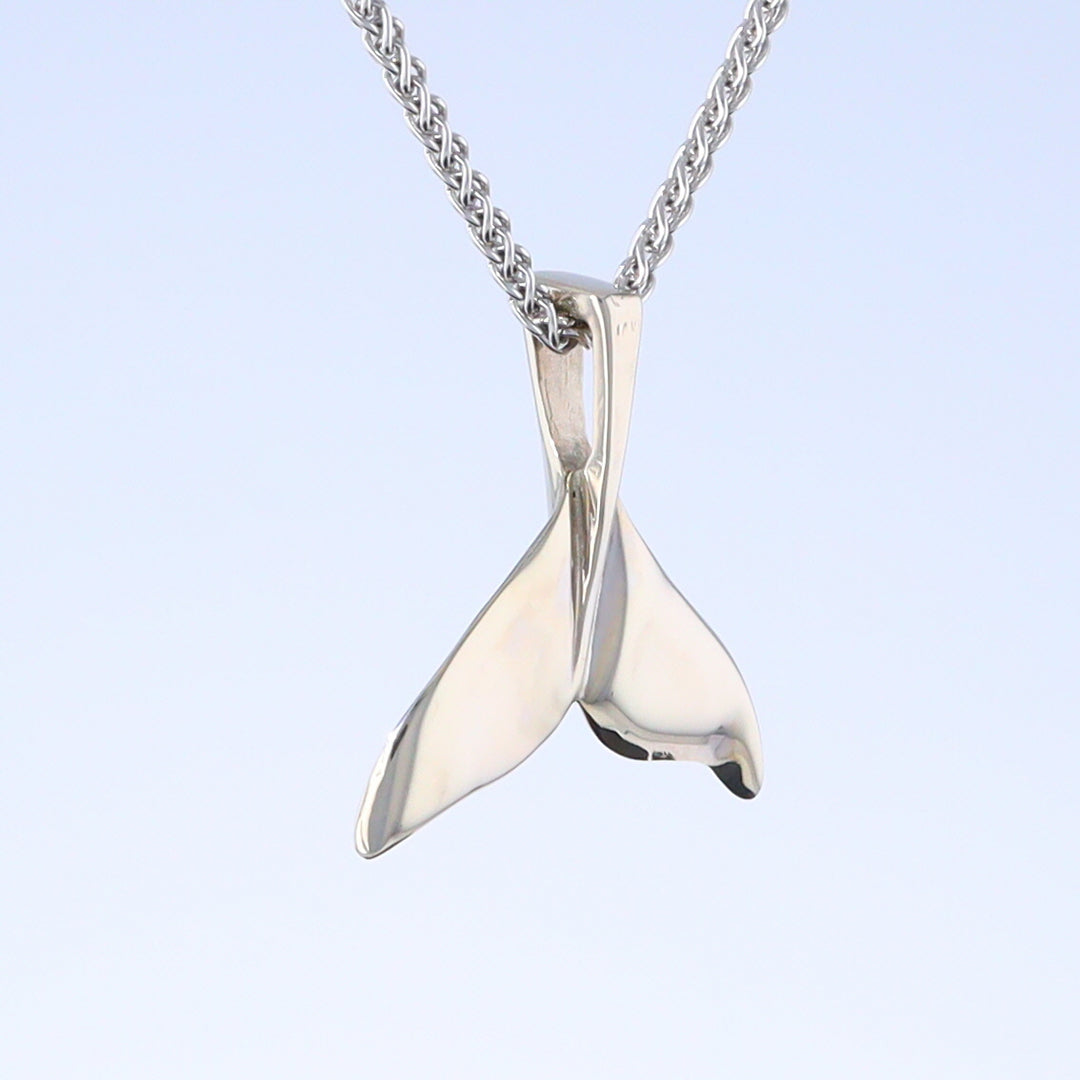 Whale Tail Pendant Natural Opal Single Sided Inlaid Sea Life Pendant