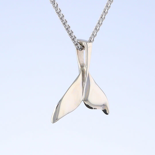 Whale Tail Pendant Natural Opal Single Sided Inlaid Sea Life Pendant