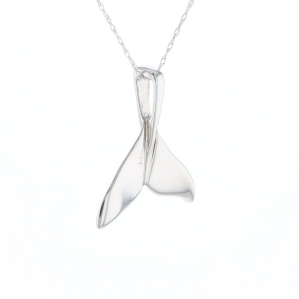 Whale Tail Pendant 14Kt Gold High Polish Realistically Designed