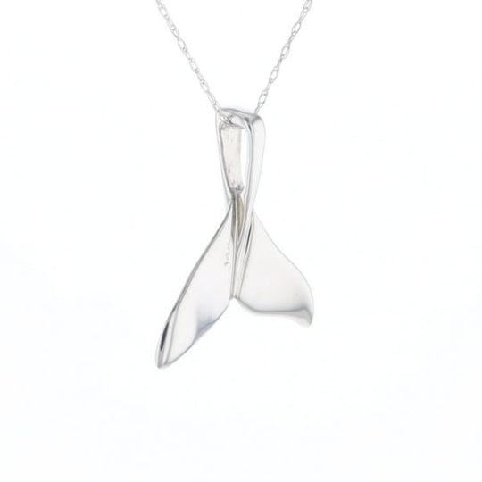 Whale Tail Pendant 14Kt Gold High Polish Realistically Designed