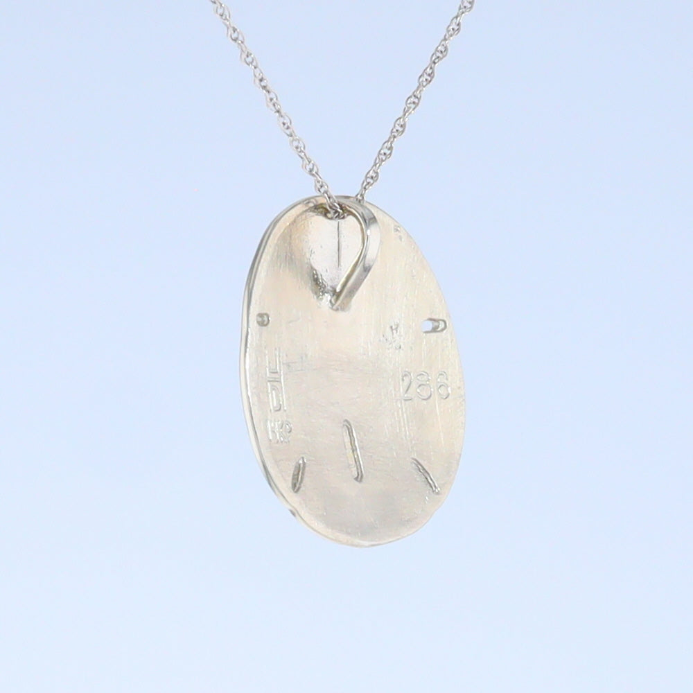 Opal Pendant Inlaid Realistic Sand Dollar Sea Life Design