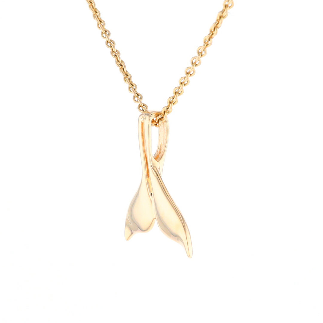 Whale Tail Necklaces Natural Gold Quartz and Nuggets Inlaid Pendant