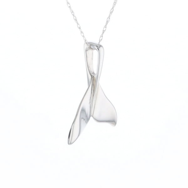 Whale Tail Pendant 14Kt Gold High Polish Realistically Designed
