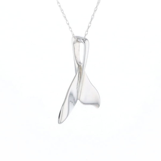 Whale Tail Pendant 14Kt Gold High Polish Realistically Designed