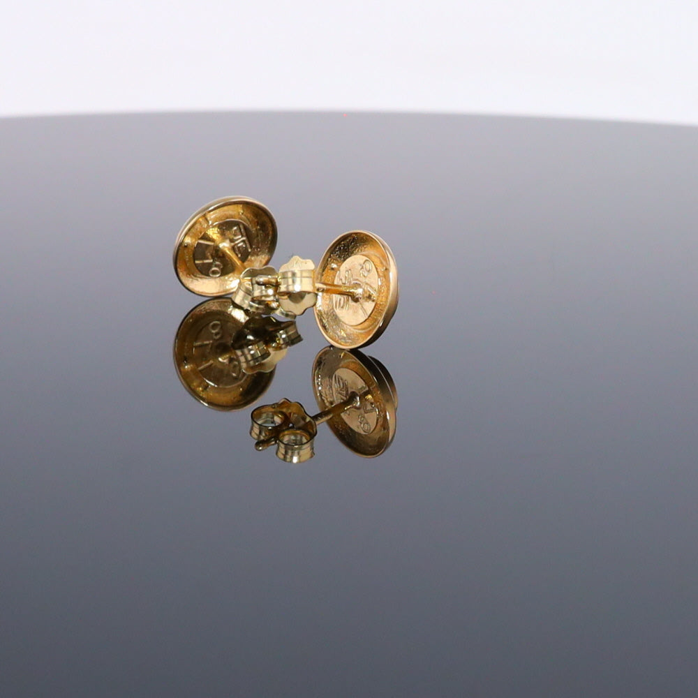 Opal Earrings Round Inlaid Design Studs