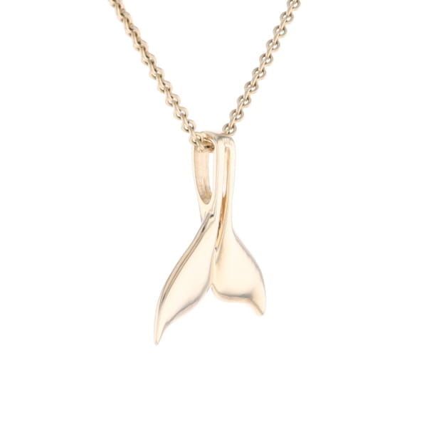 Whale Tail Necklaces Natural Gold Quartz and Nuggets Inlaid Pendant