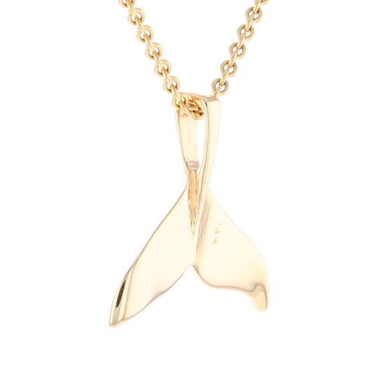 Whale Tail Pendant 14Kt Gold High Polish Realistically Designed