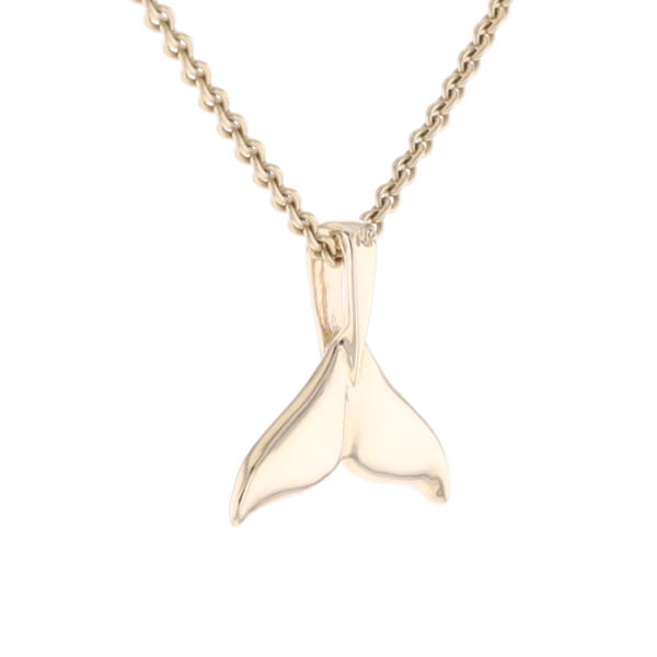 Whale Tail Necklaces Natural Gold Quartz and Nuggets Inlaid Pendant