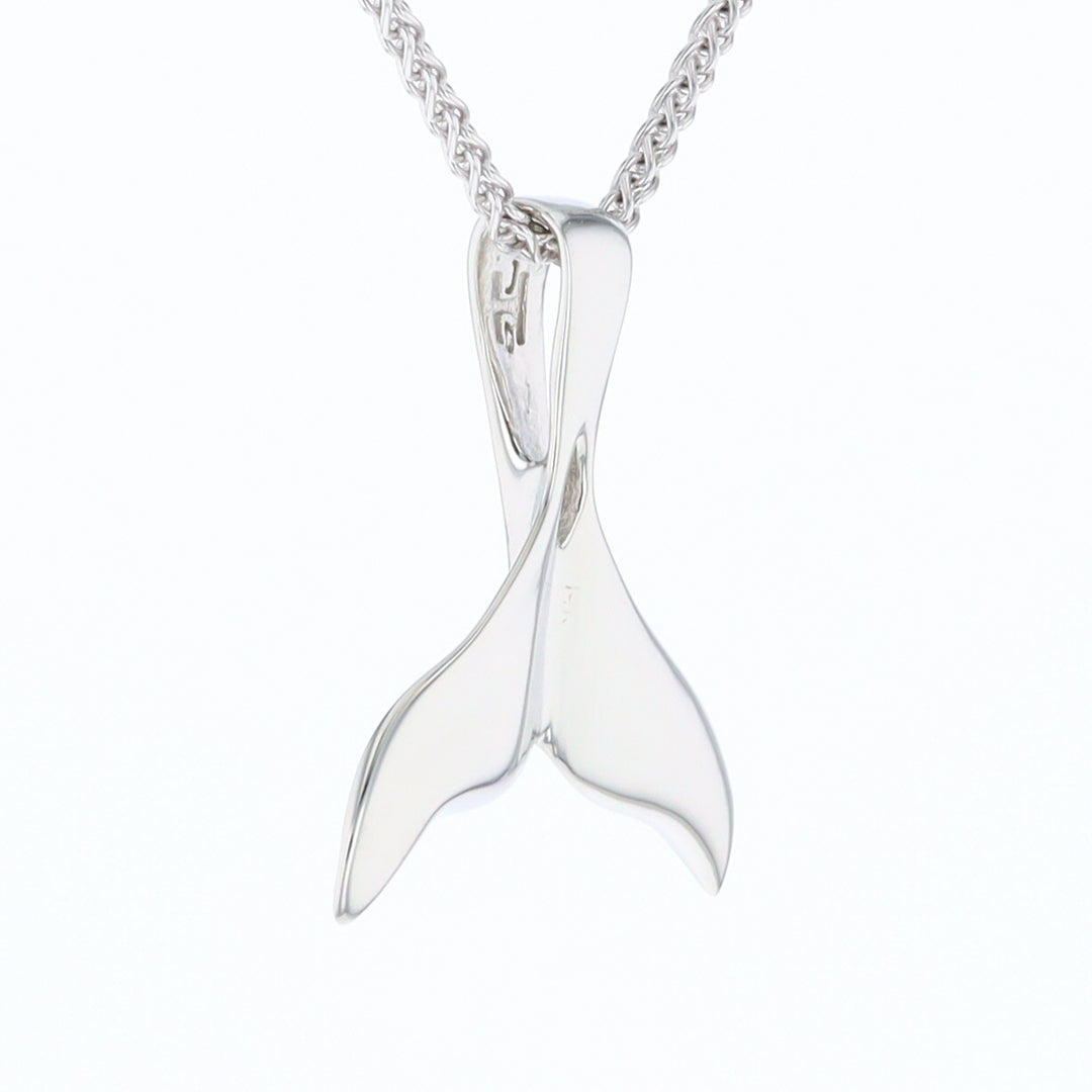 White Gold Whale Tail Pendant Natural Nuggets Inlaid Sea Life Pendant