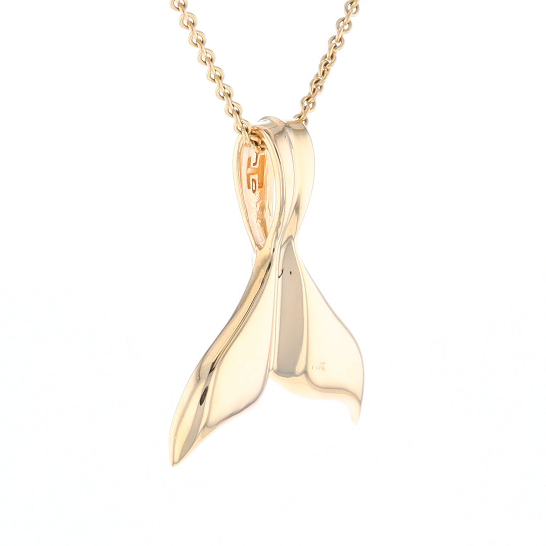 Whale Tail Necklaces Natural Gold Quartz and Nuggets Inlaid Pendant (G1)