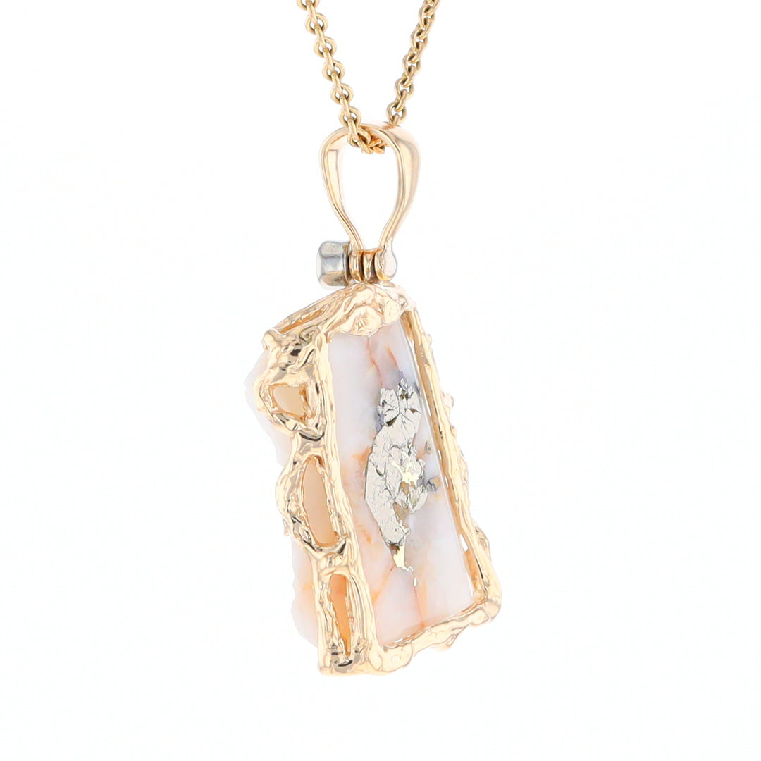 Gold Quartz Freeform Pendant - G3