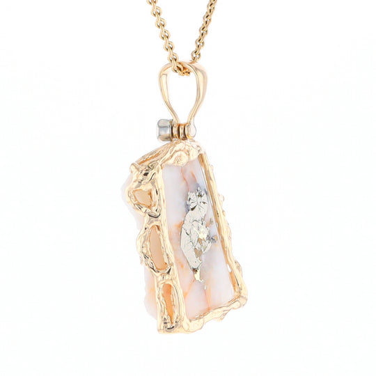 Gold Quartz Freeform Pendant - G3