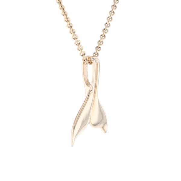 Whale Tail Necklaces Natural Gold Quartz and Nuggets Inlaid Pendant