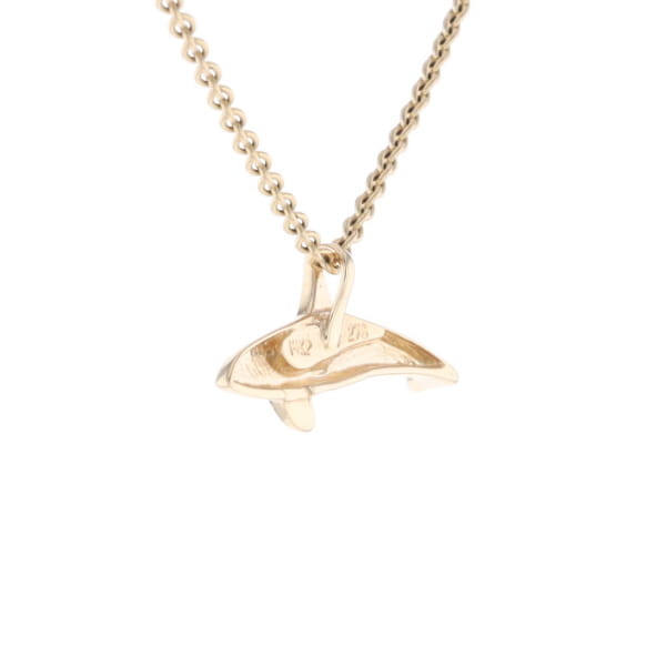 Gold Quartz Necklace Orca Killer Whale Inlaid Sea Life Pendant