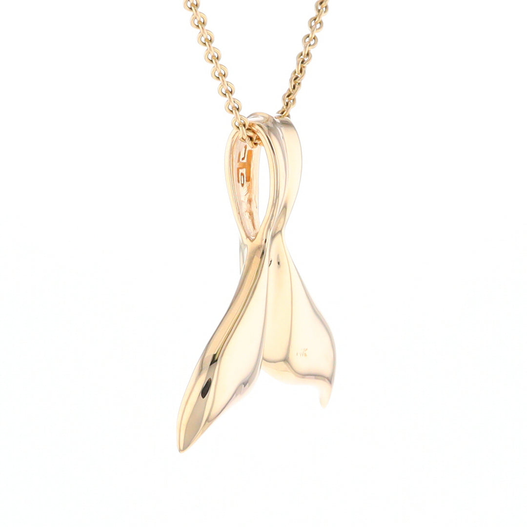 Whale Tail Necklaces Natural Gold Quartz and Nuggets Inlaid Pendant (G1)
