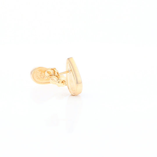 Gold Quartz Earrings Tear Drop Inlaid Studs