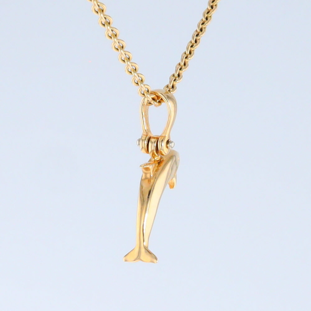 Opal Pendant Inlaid Realistic Dolphin Sea Life Design