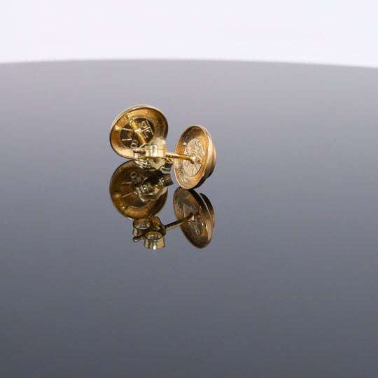 Opal Earrings Round Inlaid Design Studs