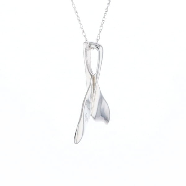 Whale Tail Pendant 14Kt Gold High Polish Realistically Designed