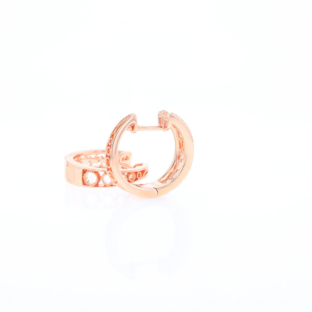 Rose Gold Diamond Hoop Earrings