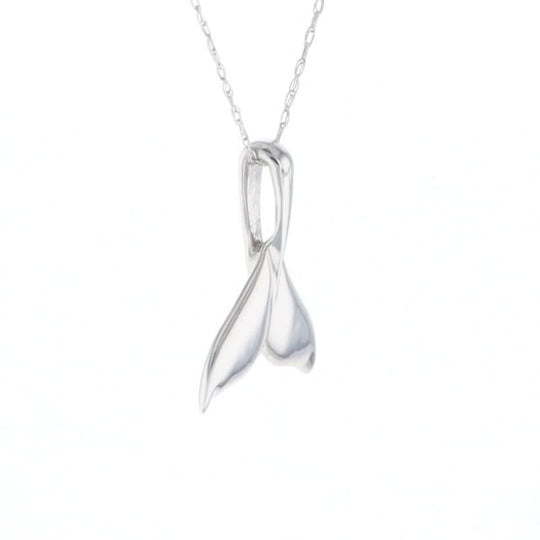 Whale Tail Pendant 14Kt Gold High Polish Realistically Designed