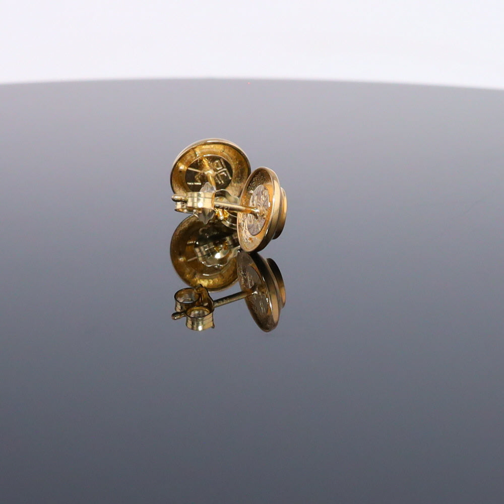 Opal Earrings Round Inlaid Design Studs