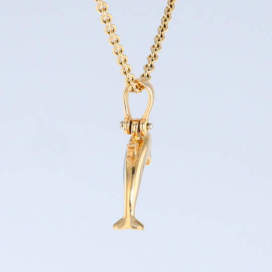 Opal Pendant Inlaid Realistic Dolphin Sea Life Design