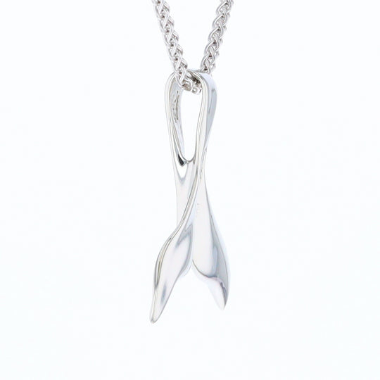 White Gold Whale Tail Pendant Natural Nuggets Inlaid Sea Life Pendant