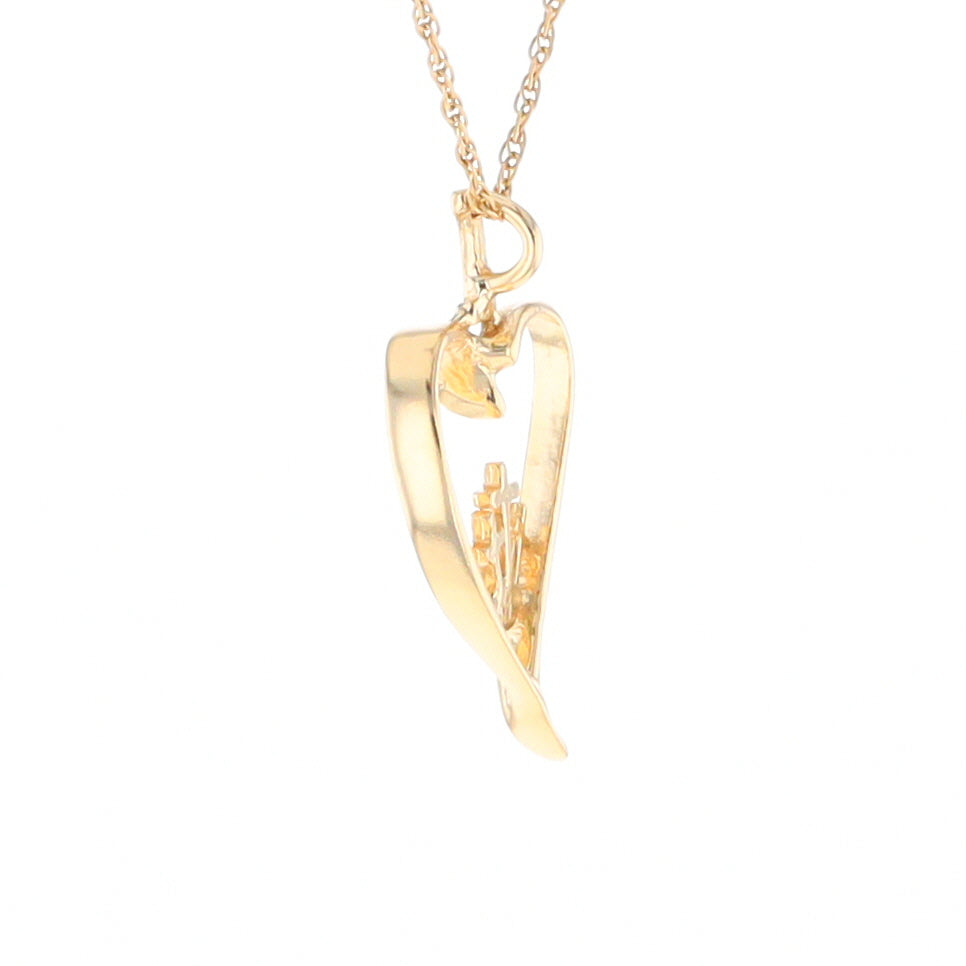 Gold Heart Triple Cross Pendant
