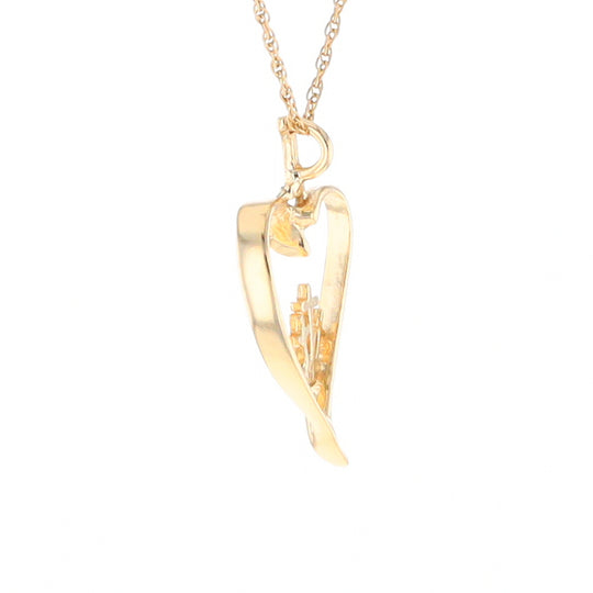 Gold Heart Triple Cross Pendant