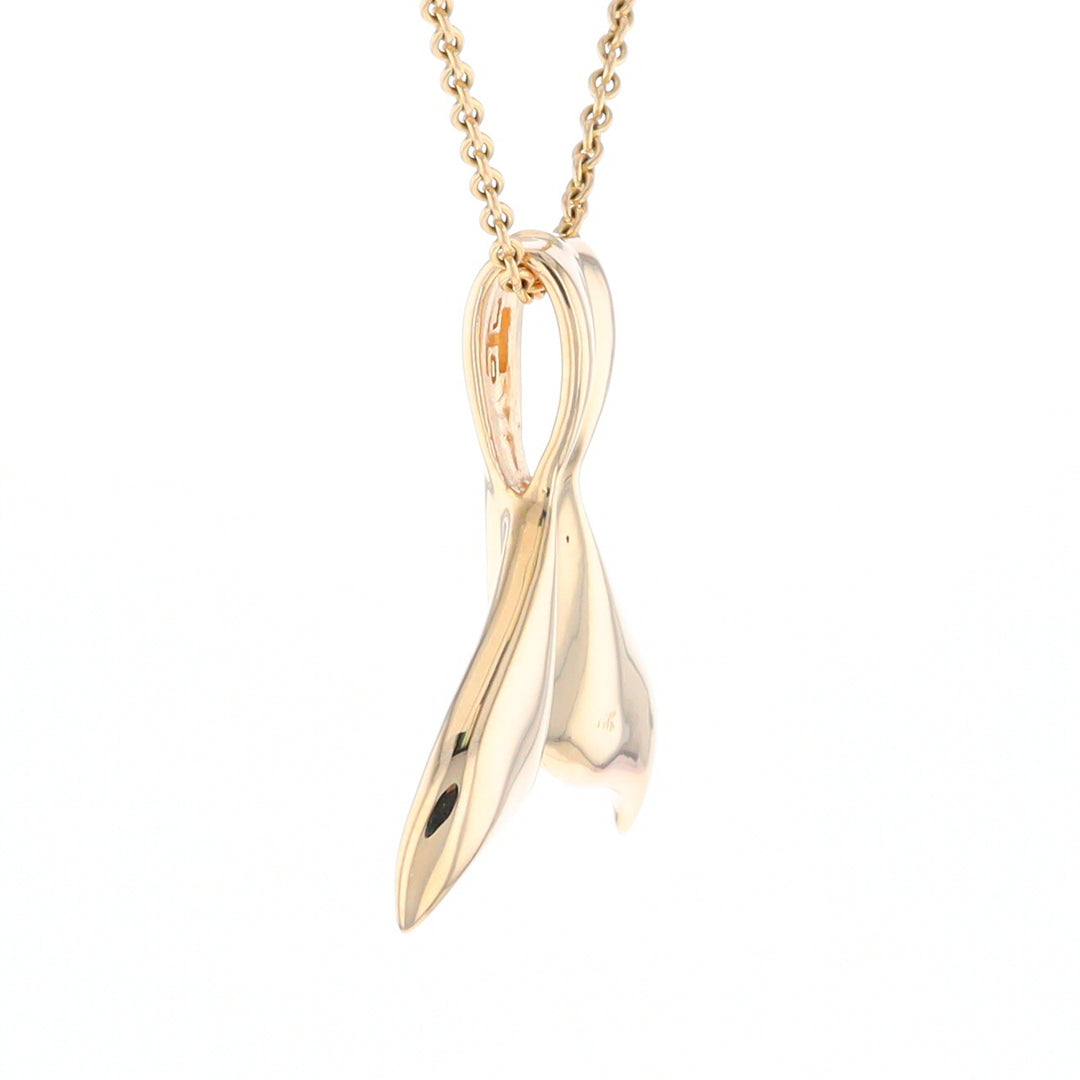 Whale Tail Necklaces Natural Gold Quartz and Nuggets Inlaid Pendant (G1)