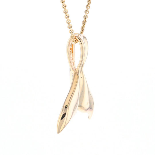Whale Tail Necklaces Natural Gold Quartz and Nuggets Inlaid Pendant (G1)