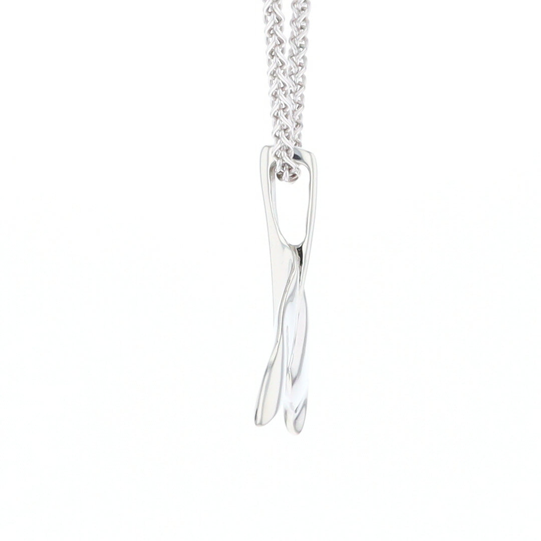 Whale Tail Natural Nuggets Inlaid Sea Life Medium White Gold Pendant